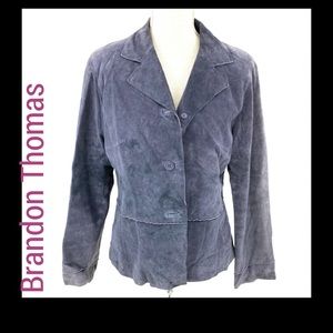 Brandon Thomas Blue periwinkle 100% suede jacket